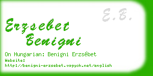 erzsebet benigni business card